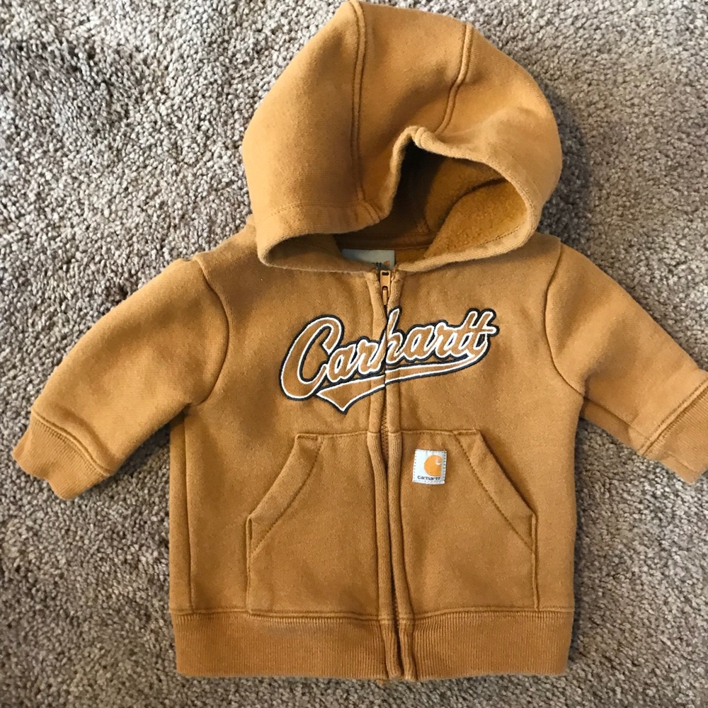 Baby Carhartt Camel Brown Zip Up Hoodie 3 months